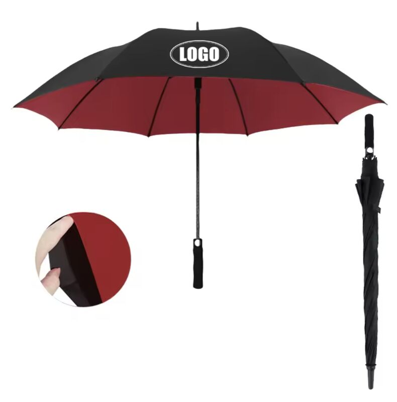 Auto Open Golf Umbrella with Ergonomic Rubber Handle and Double Layer Canopy for Outdoor Protection