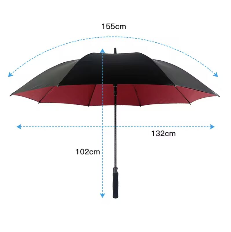Double Layer Canopy Golf Umbrella Windproof with Customized Printing for Outdoor Golfers