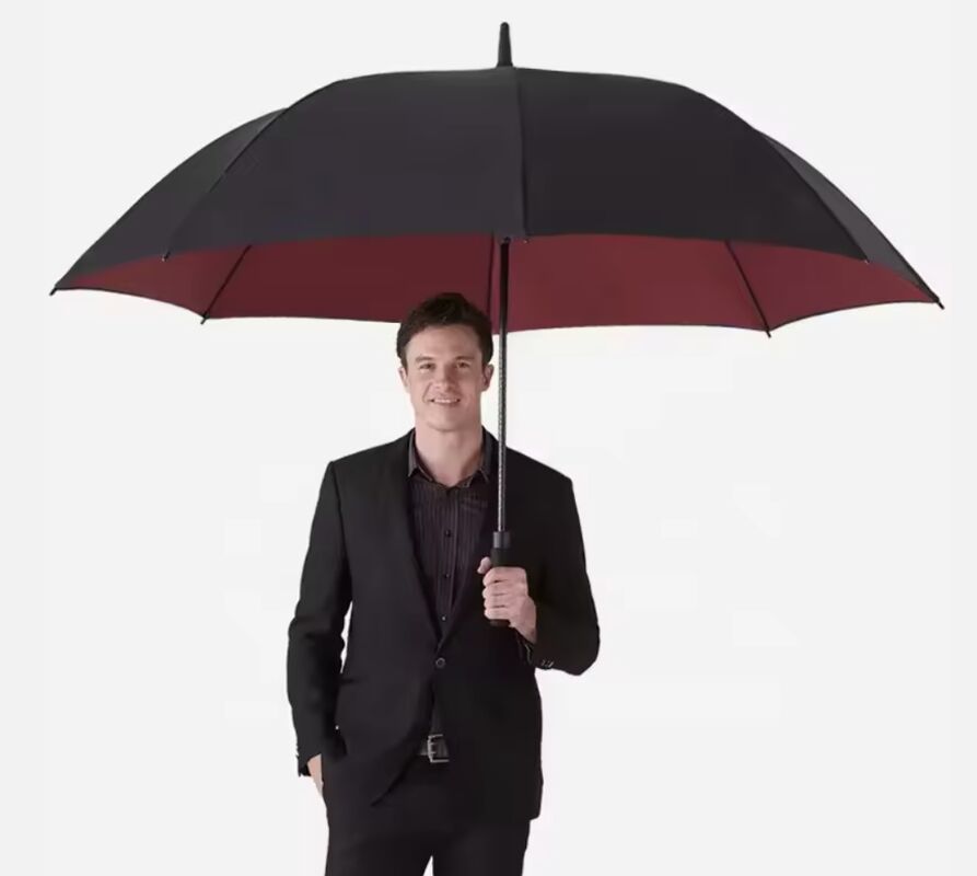 Navy Blue Golf Umbrella with Auto Open Technology Double Layer Canopy and Aluminum Shaft for Weather Protection