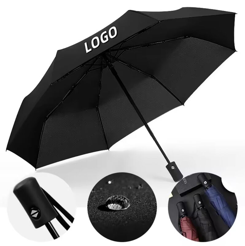 Waterproof Golf Umbrella Featuring Polyester Canopy and Plastic Top and Tips Suitable for Extended Outdoor Golf Sessions