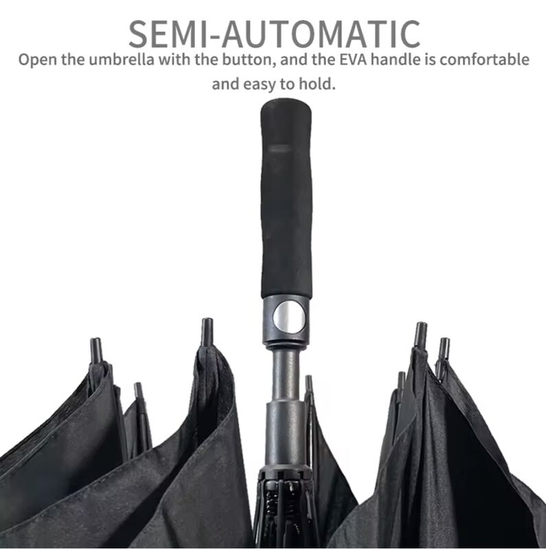 8 Ribs Stick Umbrella with Steel Frame and Windproof Design for Excellent Stability and Weather Resistance