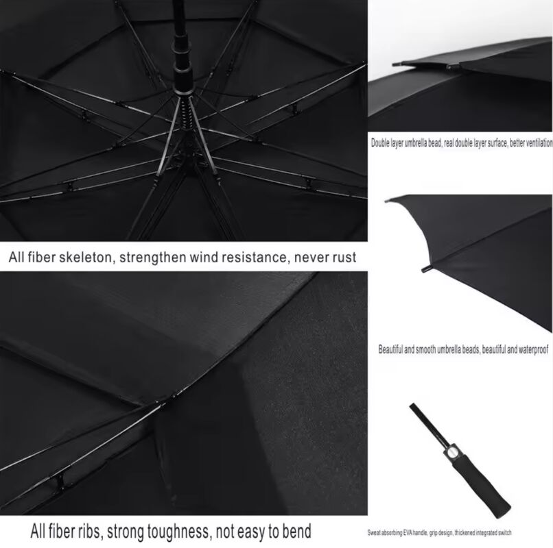 Manual Open Mechanism Stick Umbrella Featuring Moderate Windresistance and Stylish Appearance Suitable for Professionals
