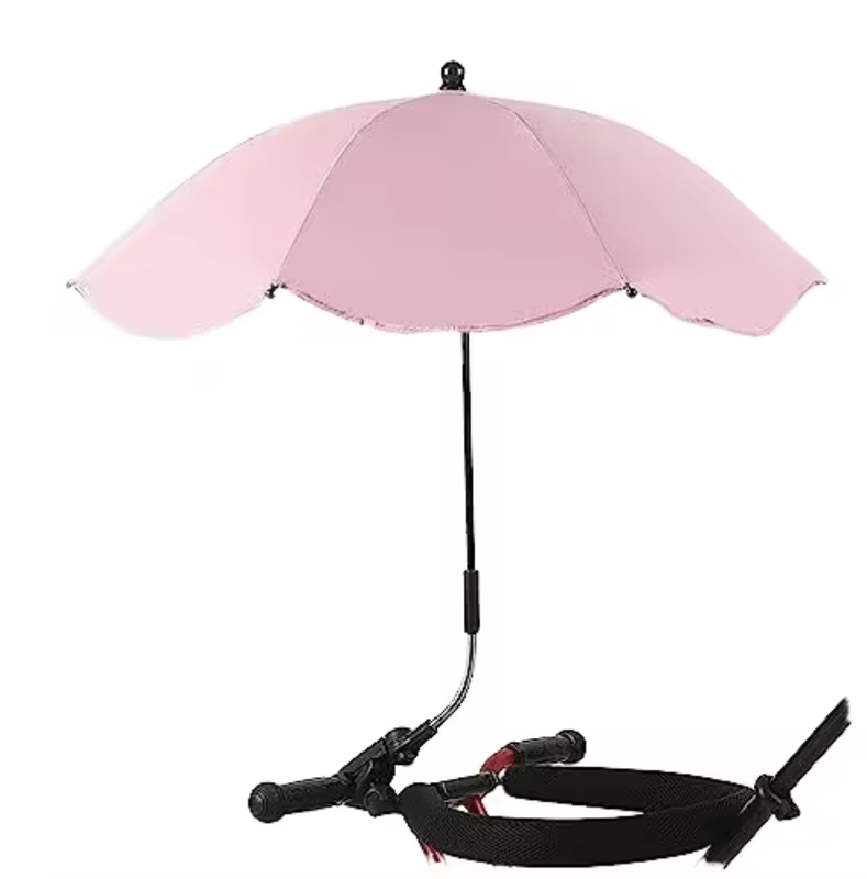 42 Inches Umbrella With Clamp Pink Color UV Resistant With 8 Fiberglass Ribs